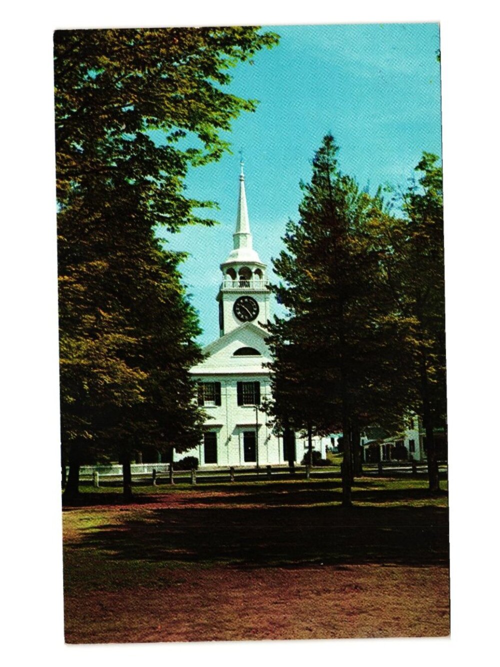 Congregational Church Amherst New Hampshire Postcard Carleton Allen Vintage
